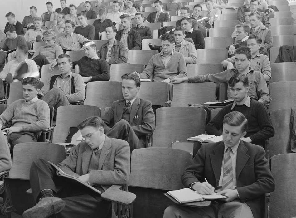 young men, Library of Congress, studying, classmates, students, Iowa, Iowa History, Schools and Education, classroom, history of Iowa