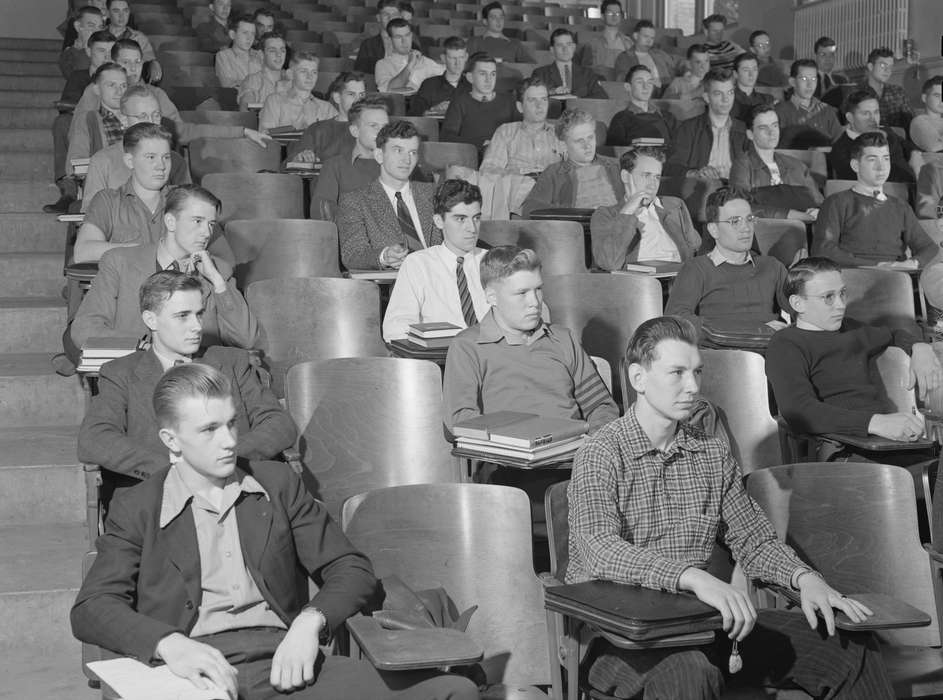 young men, Library of Congress, studying, classmates, students, Iowa, Iowa History, Schools and Education, classroom, history of Iowa