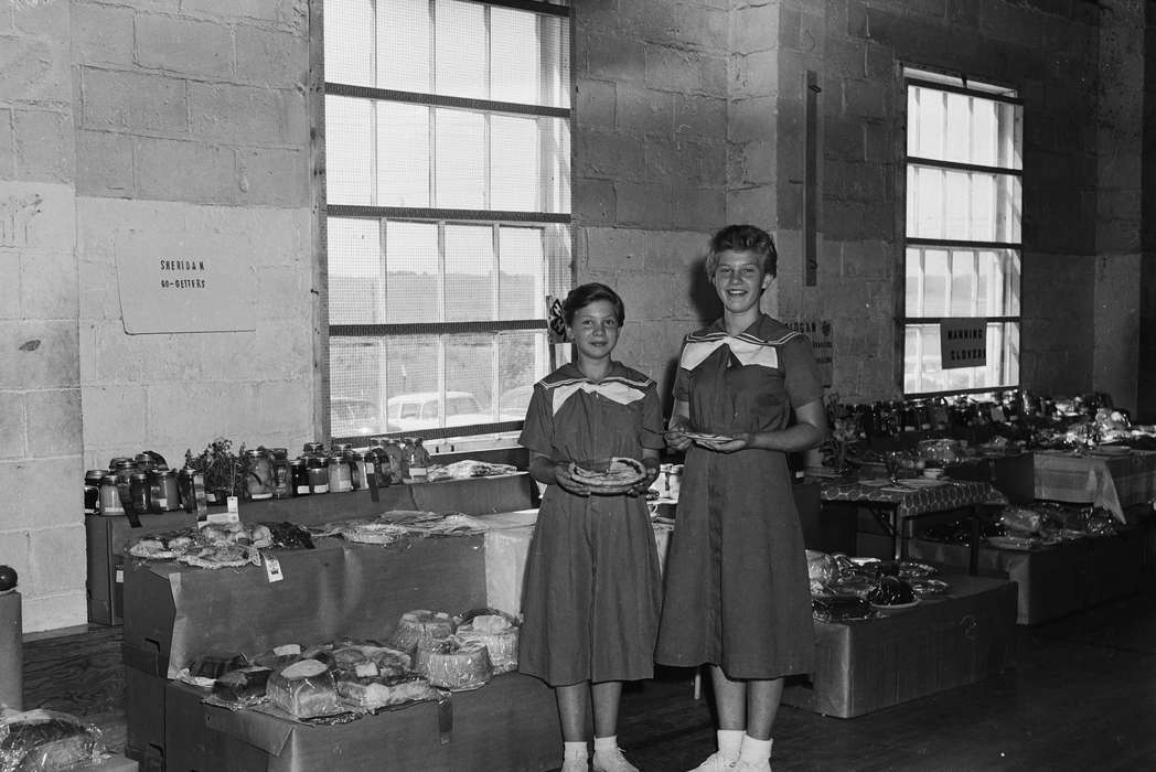 Businesses and Factories, Portraits - Group, 4h, Iowa, IA, United States, Photos, historic, jars, Coon Rapids, Fairs and Festivals, young women, dinnerware, vendor, history, ia, Coon Rapids Enterprise
