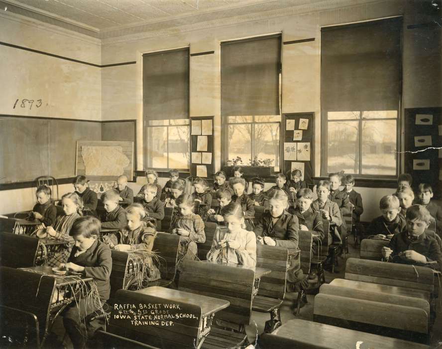 classroom, desk, student, Schools and Education, Iowa History, UNI Special Collections & University Archives, Iowa, history of Iowa