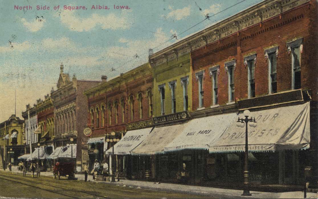 Iowa, Main Streets & Town Squares, Iowa History, Businesses and Factories, history of Iowa, Cities and Towns, Miami University Libraries - Digital Collections