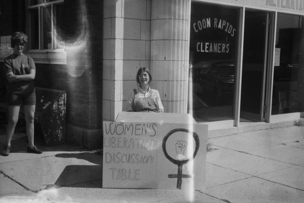 ia, Civic Engagement, smile, women's studies, Portraits - Individual, IA, Iowa, history, Coon Rapids, Photos, street corner, Coon Rapids Enterprise, activism, historic, United States, Businesses and Factories, glasses