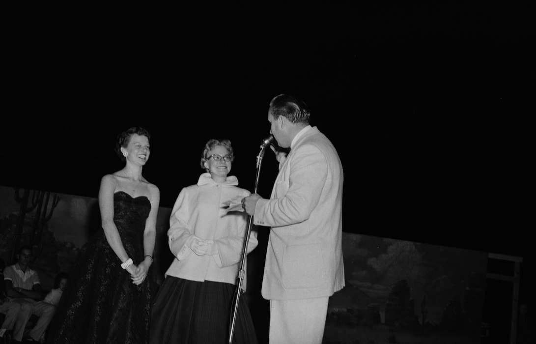 Iowa, IA, United States, Photos, historic, microphone, Coon Rapids, Fairs and Festivals, young women, history, ia, Coon Rapids Enterprise, formal attire, dutch angle, Leisure