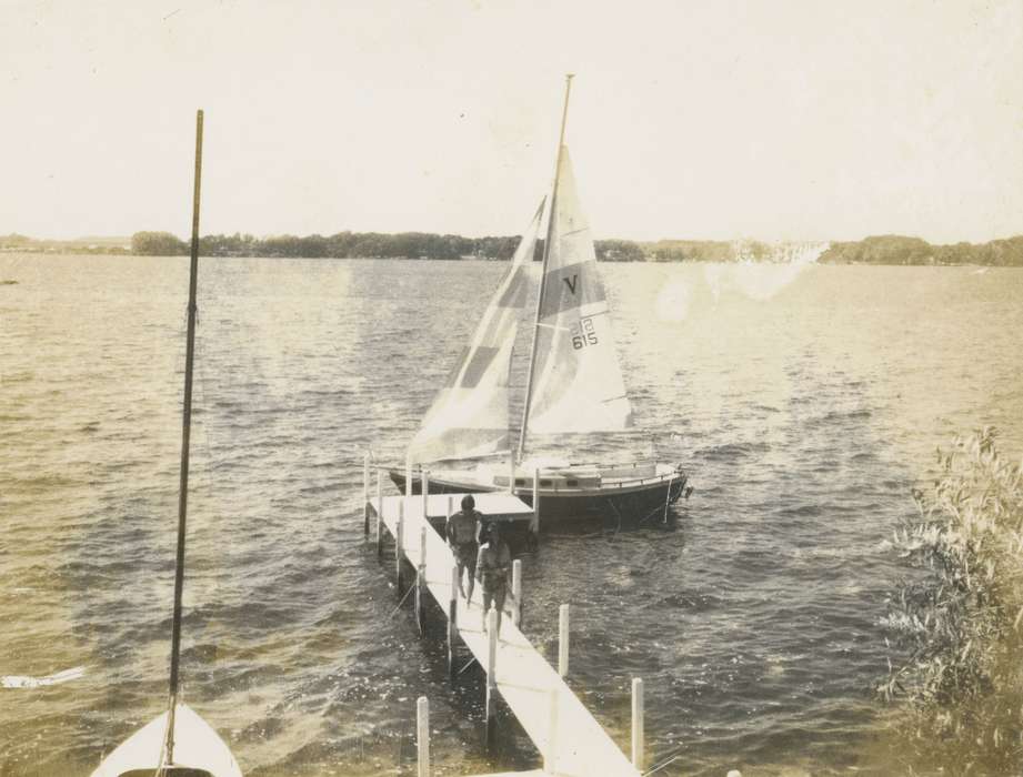 sailboat, Lakes, Rivers, and Streams, Iowa History, Hughes, Rick, Leisure, Spirit lake, IA, boat, Iowa, history of Iowa, dock, Outdoor Recreation