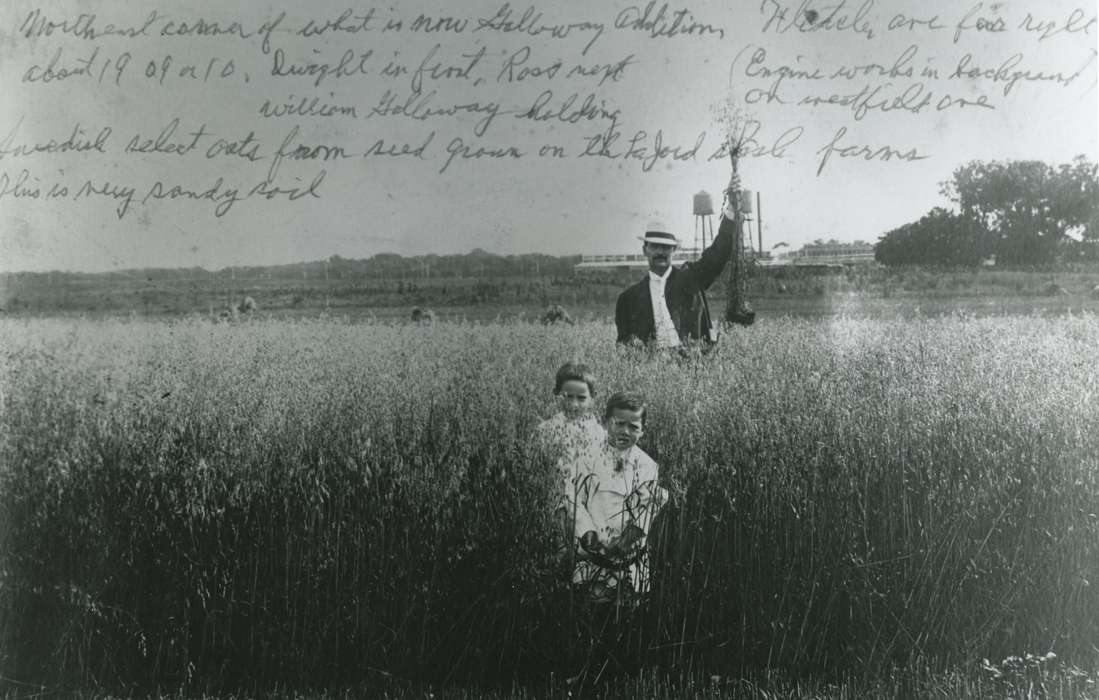 horizon, Waterloo, Grout Museum of History and Science, Families, field, Black Hawk, oats, Children, United States, Photos, Landscapes, Iowa, historic, family, water tower, family farm, history, IA, children, ia, adult man
