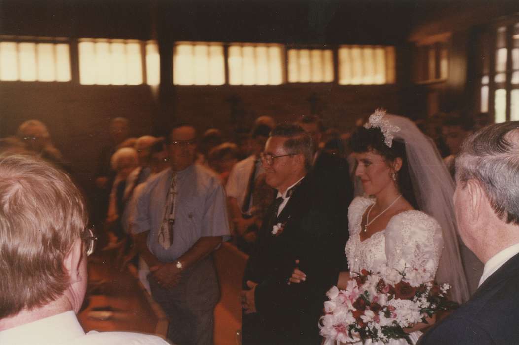 Weddings, father, bouquet, Iowa, Iowa History, IA, history of Iowa, Trumm, Mary Ann, bride