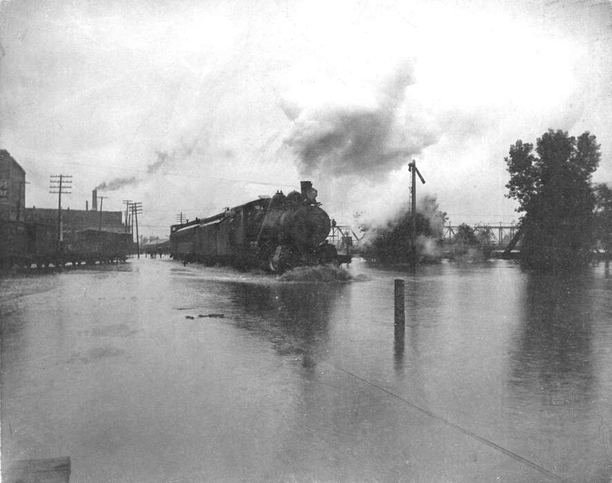 Floods, train, Travel, Iowa History, Iowa, Lemberger, LeAnn, Ottumwa, IA, history of Iowa