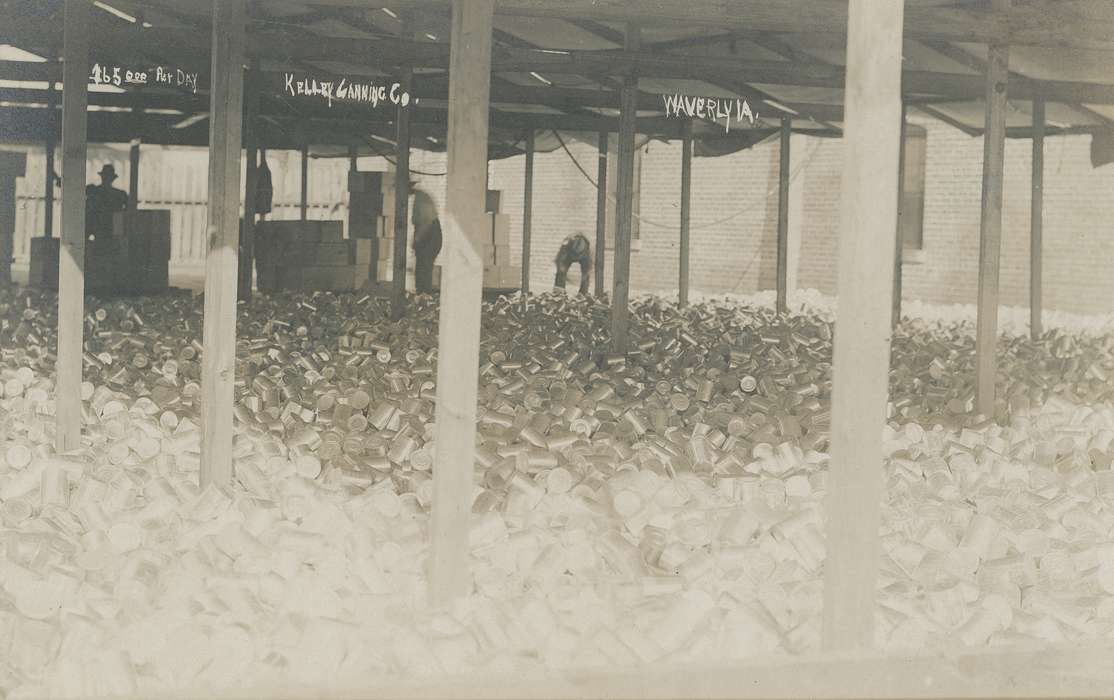 Photos, history, Lakes, Rivers, and Streams, can, Meyer, Mary, Businesses and Factories, cans, correct date needed, Iowa, Waverly, Bremer, support, United States, ia, IA, historic, workers