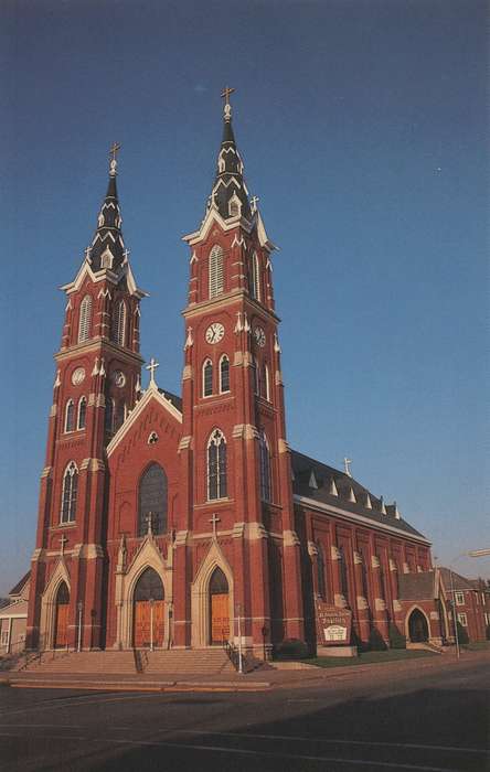 church, Dyersville, IA, Cities and Towns, Iowa, Dean, Shirley, Iowa History, history of Iowa, Religious Structures