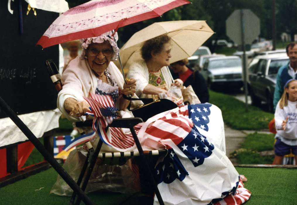 fourth of july, umbrella, american flag, moose lodge, Johnson County Historical Society, Fairs and Festivals, Holidays, dress, parade, bonnet
