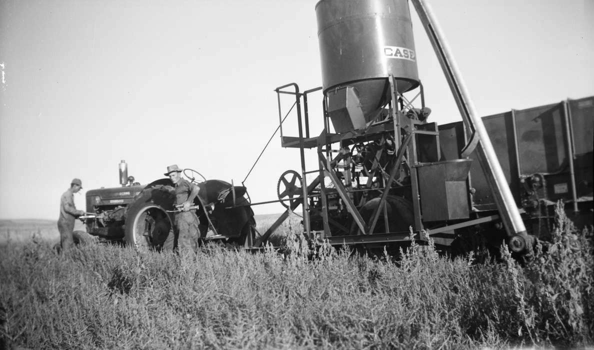 Farming Equipment, field, wheat, Iowa, Iowa History, history of Iowa, Neola, IA, Dawson, Kathy, Farms, tractor