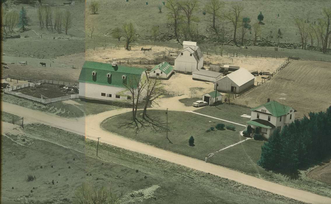 Aerial Shots, Iowa, farm, Iowa History, history of Iowa, barn, Pfeiffer, Charlotte, Farms, New Vienna, IA, Barns