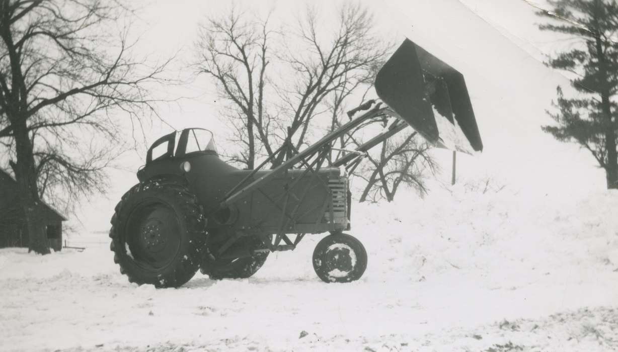 Motorized Vehicles, Winter, snow, history of Iowa, Dysart, IA, tractor, Iowa History, Bull, Ardith, Iowa