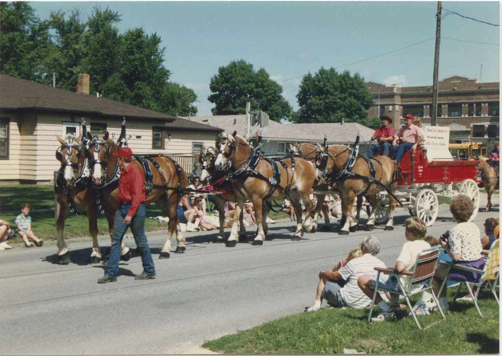 Cities and Towns, Fairs and Festivals, Newhall, Rich and Sue, Iowa History, parade, Iowa, horse, history of Iowa, Jesup, IA