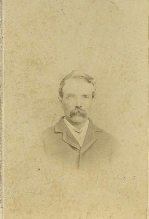 frock coat, Olsson, Ann and Jons, mustache, Portraits - Individual, man, carte de visite, Iowa History, Iowa, history of Iowa, IA