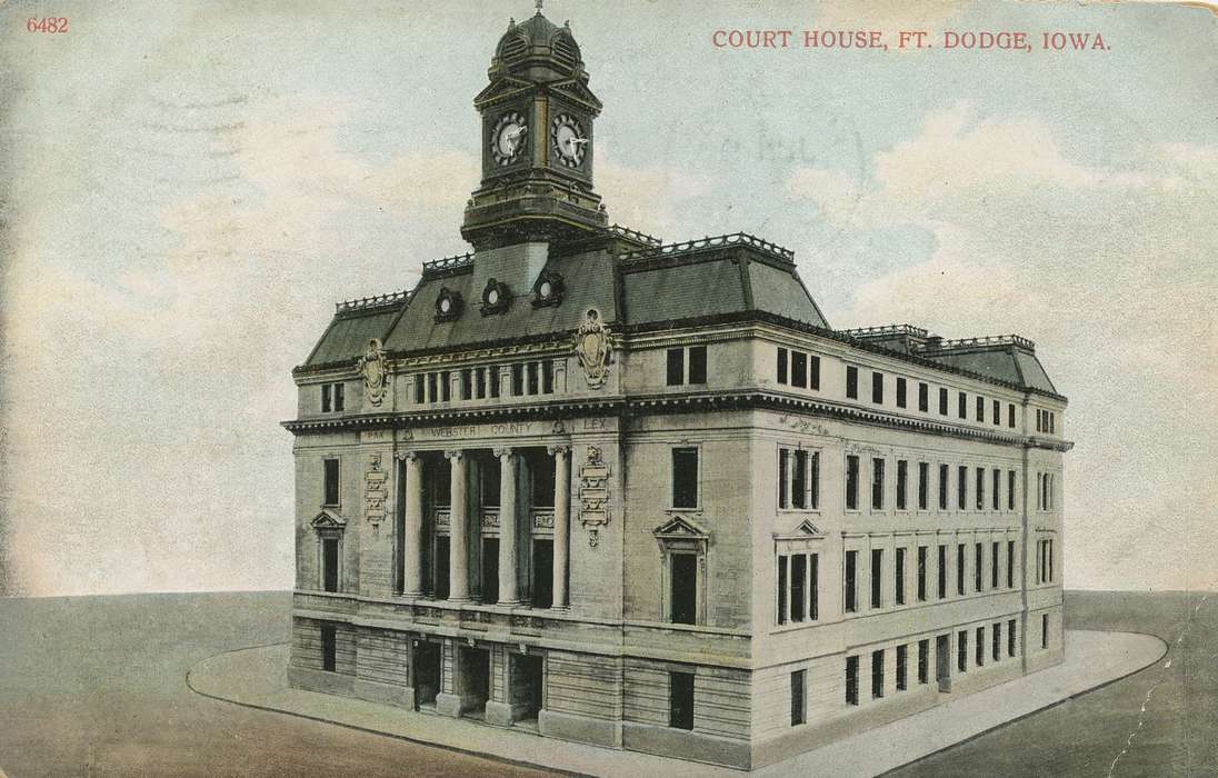 courthouse, history of Iowa, Fort Dodge, IA, Cities and Towns, Dean, Shirley, Iowa History, Main Streets & Town Squares, Iowa