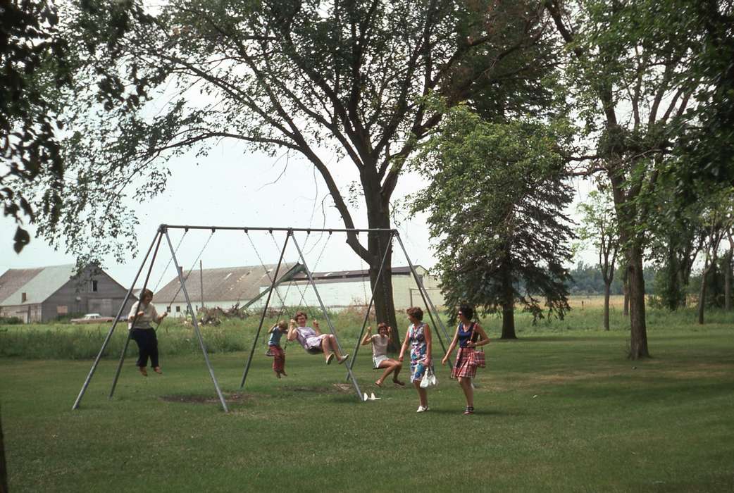 Iowa, Children, Iowa History, Families, Zischke, Ward, Outdoor Recreation, swing set, swing, IA, history of Iowa