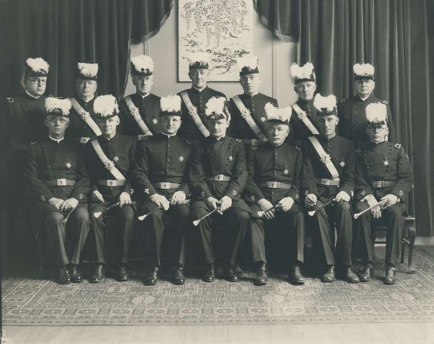 uniform, Waverly, IA, correct date needed, Portraits - Group, Waverly Public Library, Iowa, Iowa History, history of Iowa