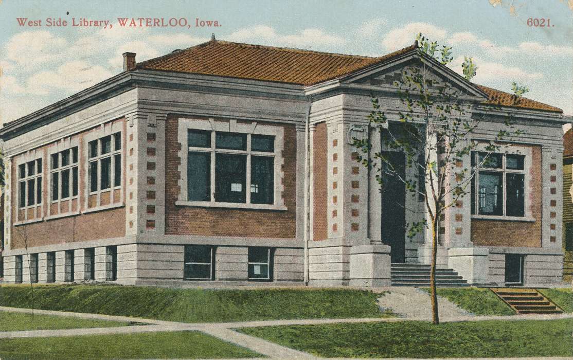 ia, IA, history, postcard, historic, Waterloo, library, Olsson, Ann and Jons, Iowa, Black Hawk, United States, Businesses and Factories, Photos