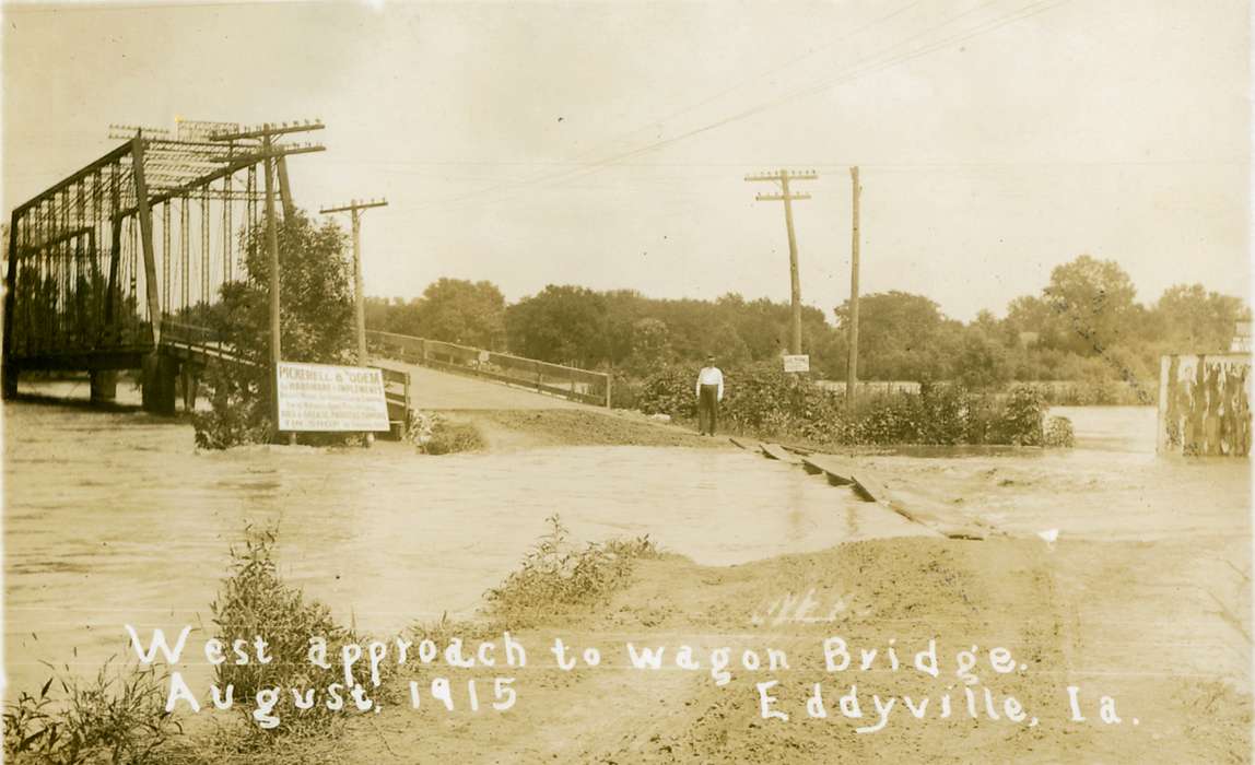 Eddyville, IA, Iowa History, Floods, Iowa, Lemberger, LeAnn, history of Iowa, Lakes, Rivers, and Streams, bridge