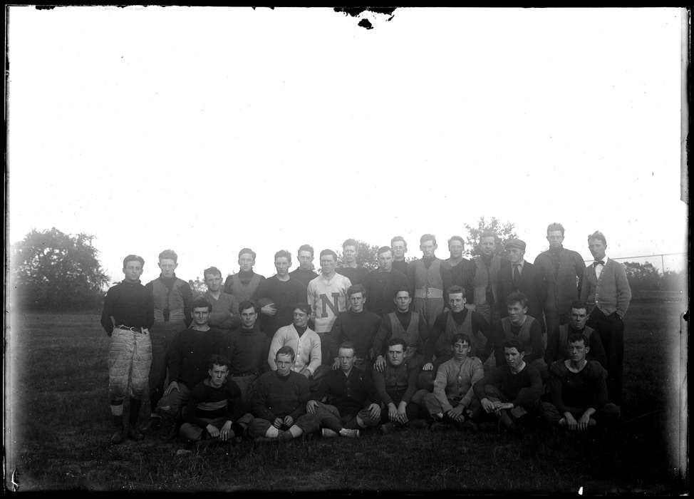 Archives & Special Collections, University of Connecticut Library, team, Iowa, Iowa History, history of Iowa, Storrs, CT, men, uniform, football
