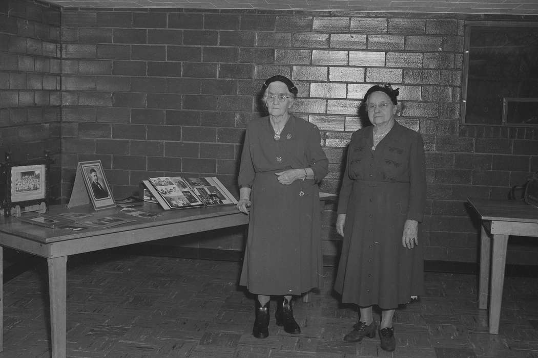 Portraits - Group, Religious Structures, photo album, United States, history, ia, Photos, Religion, Coon Rapids Enterprise, brick wall, historic, Iowa, IA, old women, Coon Rapids, christian church