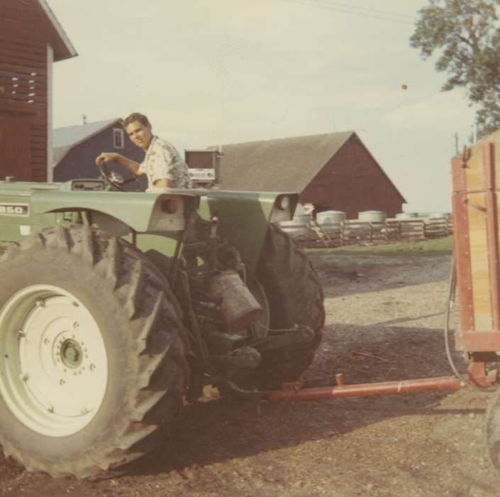 Labor and Occupations, Iowa History, tractor, Bull, Ardith, Portraits - Individual, Iowa, Farming Equipment, Farms, history of Iowa, Dysart, IA