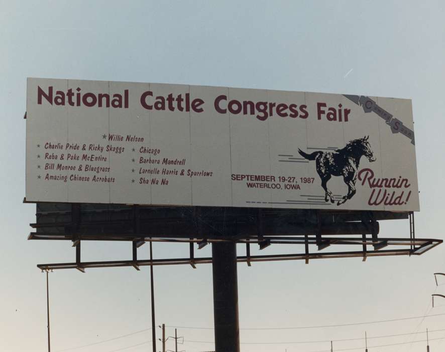billboard, IA, Fairs and Festivals, Black Hawk, historic, horse, national cattle congress, United States, Iowa, ia, Entertainment, Waterloo, Photos, history, Grout Museum of History and Science