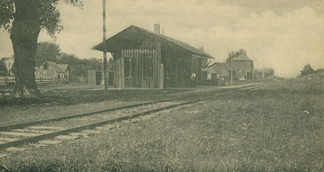 Iowa, rail road, Iowa History, history of Iowa, Crawfordsville, IA, depot, Train Stations, Lemberger, LeAnn