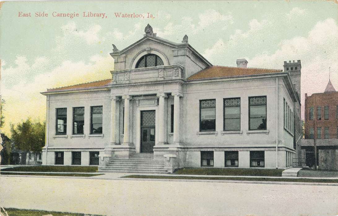 ia, IA, history, postcard, historic, Waterloo, library, Olsson, Ann and Jons, Iowa, Black Hawk, United States, Businesses and Factories, Photos