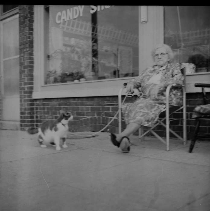 Businesses and Factories, Portraits - Individual, Iowa, IA, United States, Photos, historic, candy shop, Coon Rapids, lawn chair, history, Animals, ia, Coon Rapids Enterprise, cat