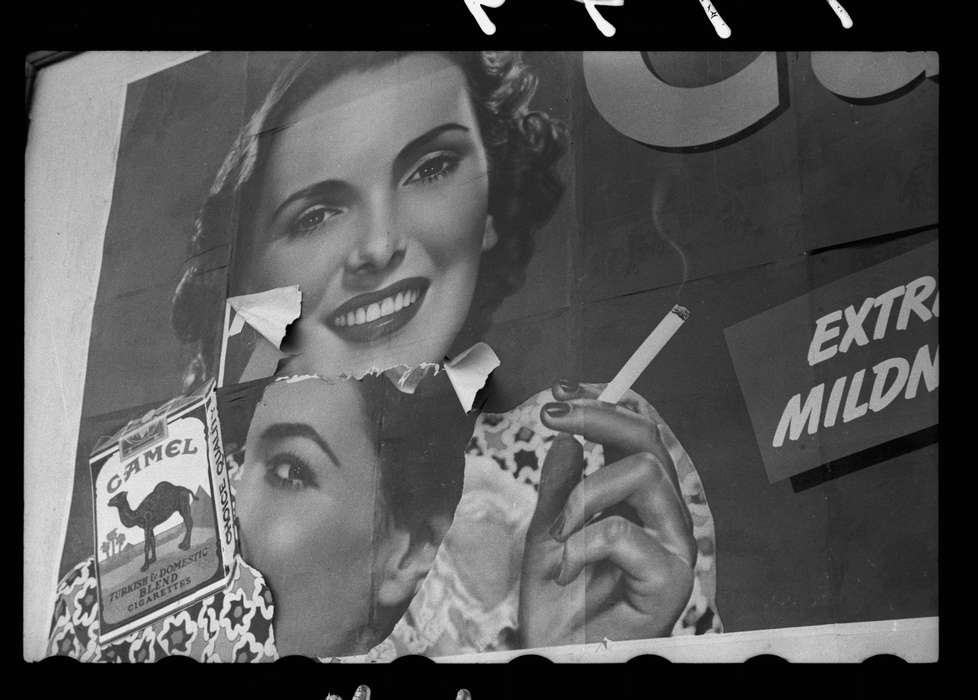 history of Iowa, Iowa History, cigarette, camel, cigarettes, advertisement, model, Iowa, Portraits - Individual, Library of Congress, mascara