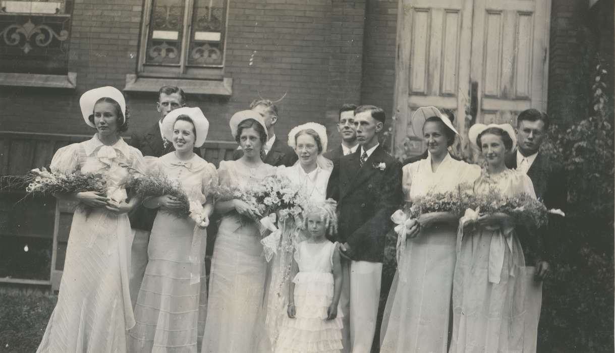 groomsmen, USA, Iowa History, history of Iowa, flower girl, Portraits - Group, Weddings, bridesmaids, McMurray, Doug, Iowa