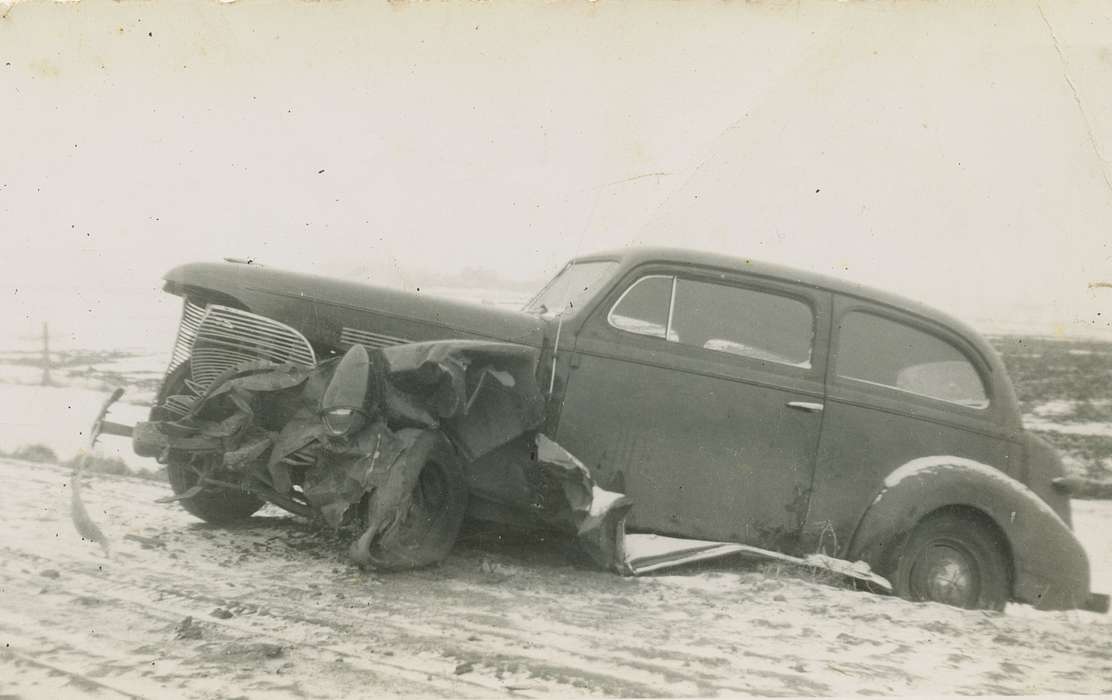 car crash, Travel, Iowa, Wrecks, Iowa History, history of Iowa, Motorized Vehicles, Vsetecka, Delores, car, Fort Atkinson, IA, car hood