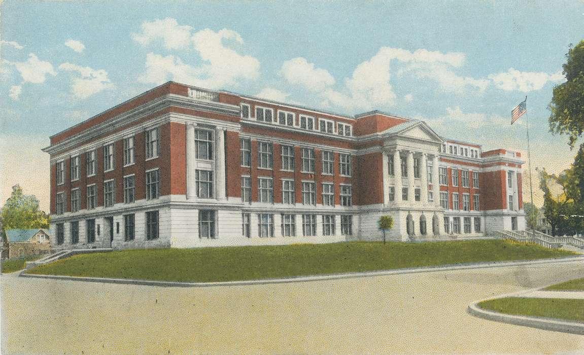 Schools and Education, high school, ia, IA, history, postcard, historic, Waterloo, Olsson, Ann and Jons, Iowa, Black Hawk, United States, Photos