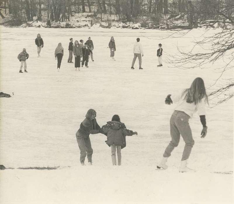 Outdoor Recreation, history of Iowa, snow, Leisure, Children, Waverly Public Library, Iowa, trees, ice skating, Waverly, IA, Iowa History, Winter
