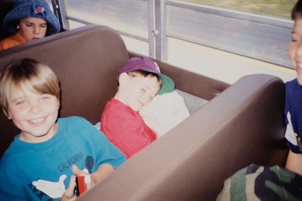 ia, Iowa, France, Motorized Vehicles, Coon Rapids Enterprise, Children, United States, bus trip, Travel, second grade missouri trip, history, Photos, Portraits - Group, missouri trip, asleep, historic, MO, school trip