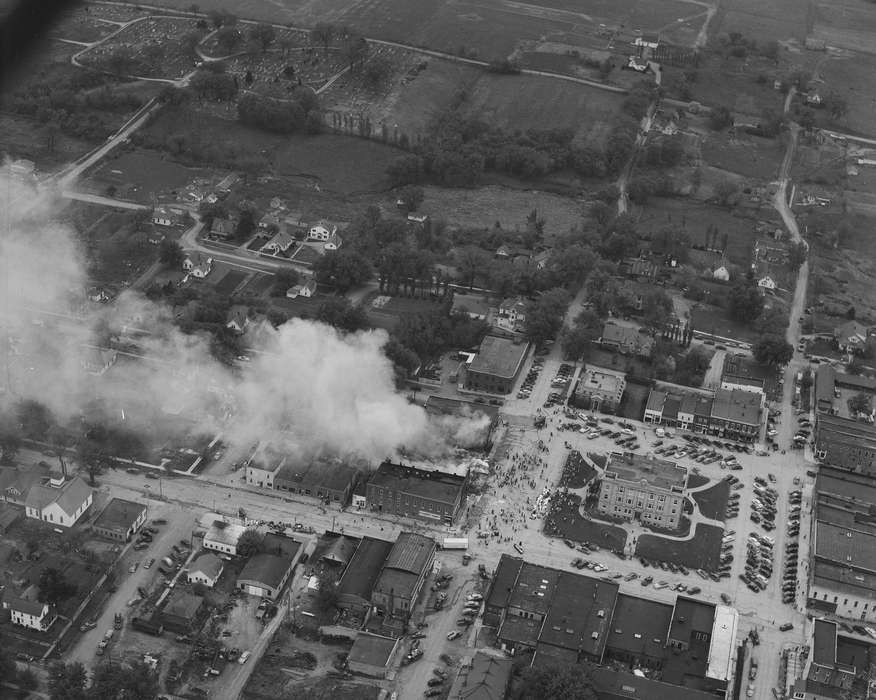 Aerial Shots, Iowa, fire, Iowa History, history of Iowa, Lemberger, LeAnn, Ottumwa, IA, Cities and Towns