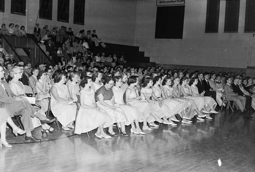 Schools and Education, United States, history, ia, Photos, Children, Coon Rapids Enterprise, gym, school assembly, historic, Iowa, IA, Coon Rapids