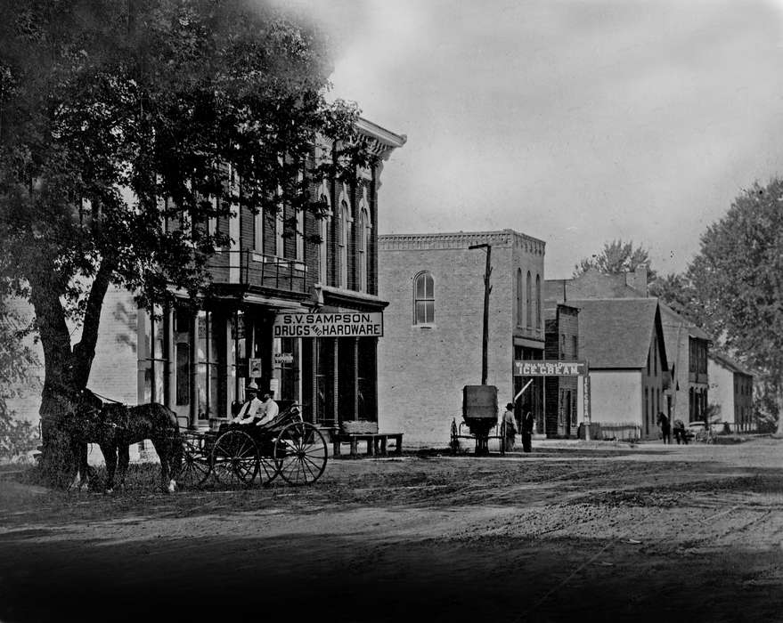Cities and Towns, Lemberger, LeAnn, Iowa History, horse and buggy, Iowa, history of Iowa, Agency, IA, Businesses and Factories