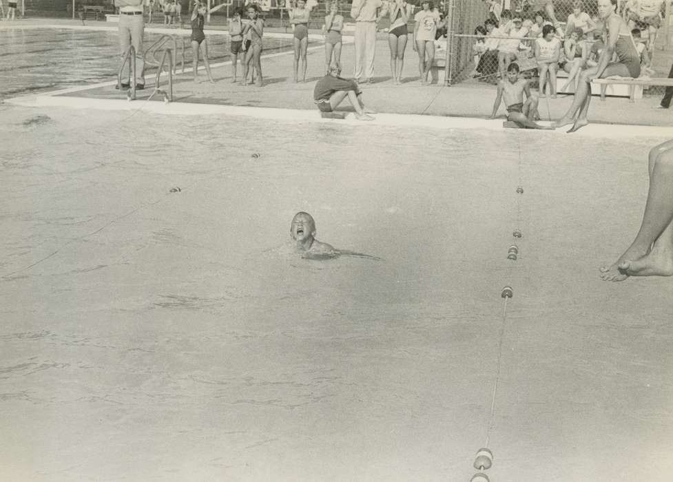 swimming suit, history of Iowa, Waverly, IA, Iowa History, swimming pool, Iowa, Children, swimming, Waverly Public Library, fence, Leisure, diving board