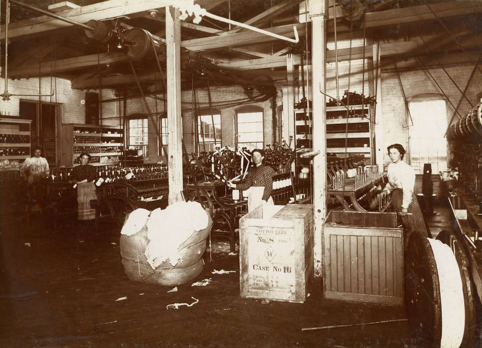 factory, women, history of Iowa, Ansonia, CT, cotton, Archives & Special Collections at the Thomas J. Dodd Research Center, University of Connecticut Library, Iowa History, Iowa