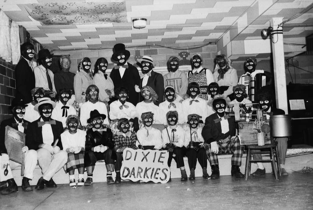 Portraits - Group, costume, United States, costumes, history, ia, Photos, Children, stereotype, Coon Rapids Enterprise, blackface, historic, Iowa, IA, Coon Rapids, stereotype of african american