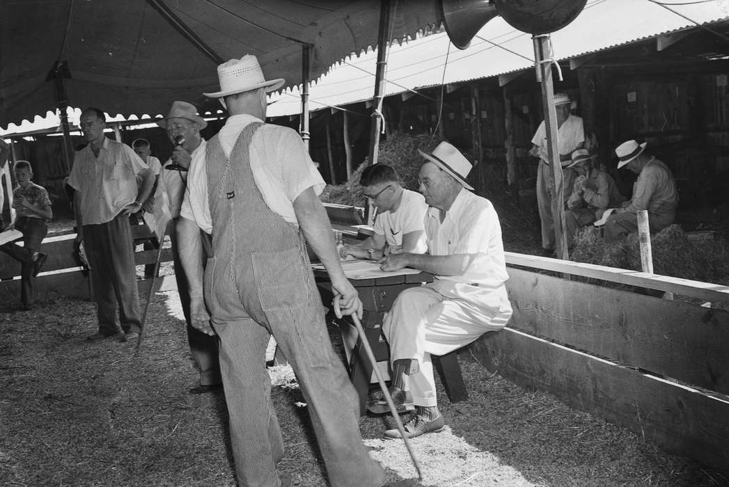 Iowa, IA, United States, Photos, historic, microphone, Coon Rapids, Coon Rapids Enterprise, Fairs and Festivals, boy, Barns, history, ia, auction, old men, tent
