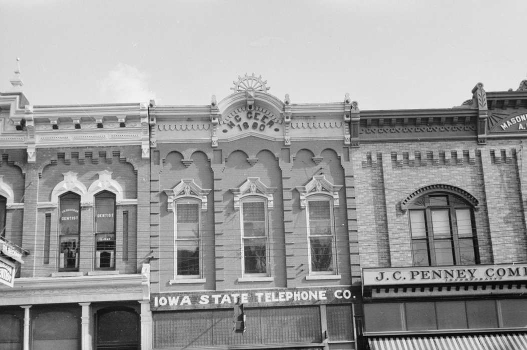 history of Iowa, Businesses and Factories, Library of Congress, window, architecture, Iowa History, Iowa, storefront, Cities and Towns