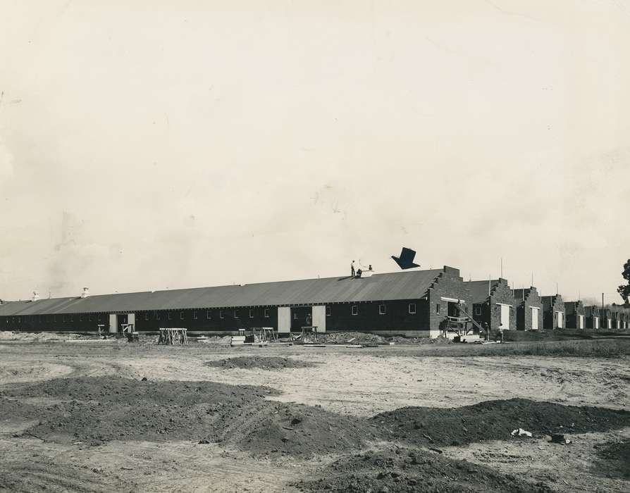IA, Fairs and Festivals, Black Hawk, brick barn, historic, Iowa, national cattle congress, United States, dirt, Barns, Aerial Shots, ia, brick building, Waterloo, Photos, history, Grout Museum of History and Science