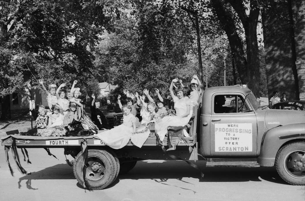 Portraits - Group, truck, Iowa, IA, parade, United States, Photos, historic, Motorized Vehicles, Coon Rapids, history, homecoming, Entertainment, parade float, ia, Coon Rapids Enterprise, Children