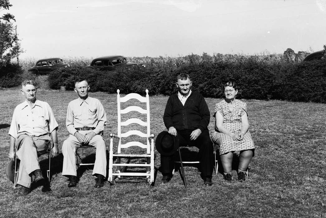 Portraits - Group, United States, history, ia, Photos, rocking chair, Coon Rapids Enterprise, historic, Iowa, IA, old women, cars, Coon Rapids, Motorized Vehicles