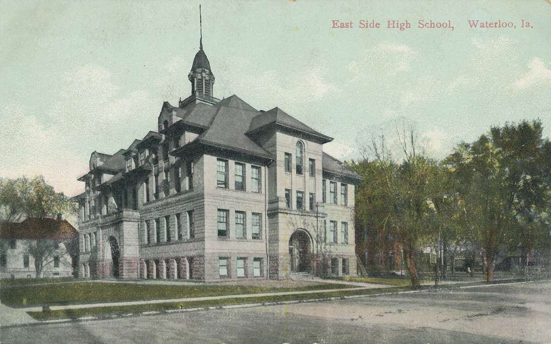 Schools and Education, high school, ia, IA, history, postcard, historic, Waterloo, Olsson, Ann and Jons, Iowa, Black Hawk, United States, Photos
