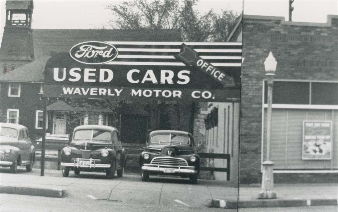 ford, Businesses and Factories, car dealership, history of Iowa, Military and Veterans, business, Waverly Public Library, Iowa, Waverly, IA, Iowa History, correct date needed, Cities and Towns, Main Streets & Town Squares